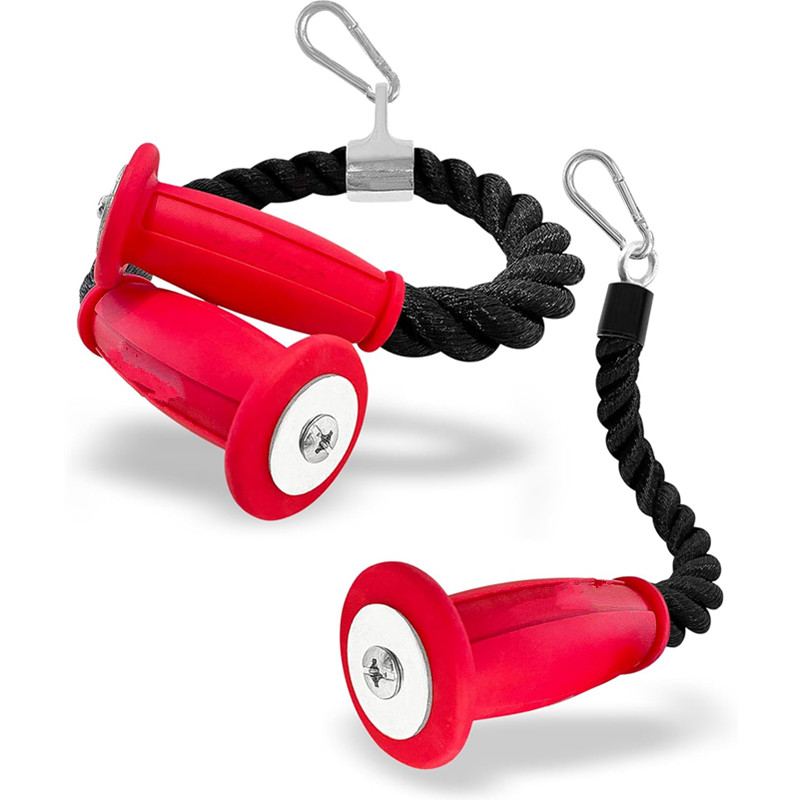 Home Gym Routine - Ergonomic Tricep Ropes Non-Slip Cable Attachment