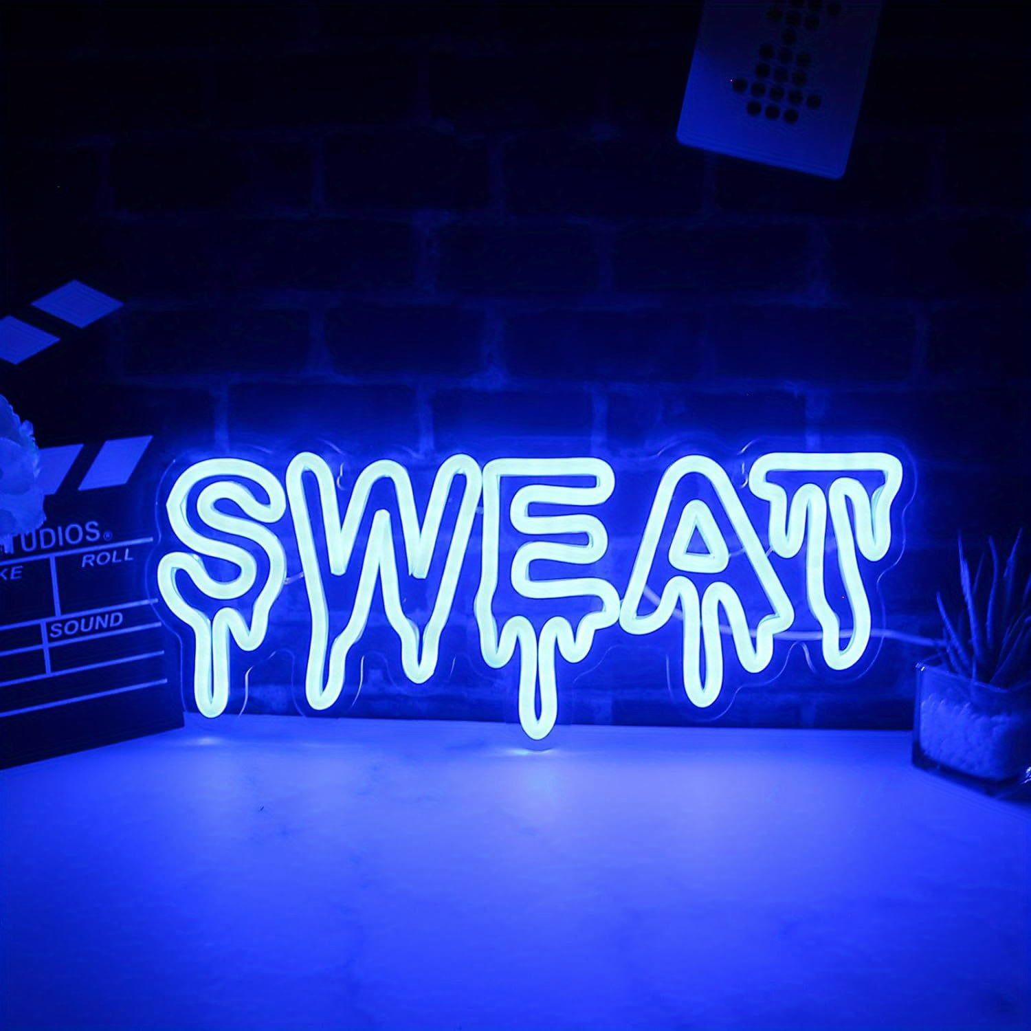 Sweat Blue LED Neon Sign Dripp - Home Gym Neon Sign recension och pris