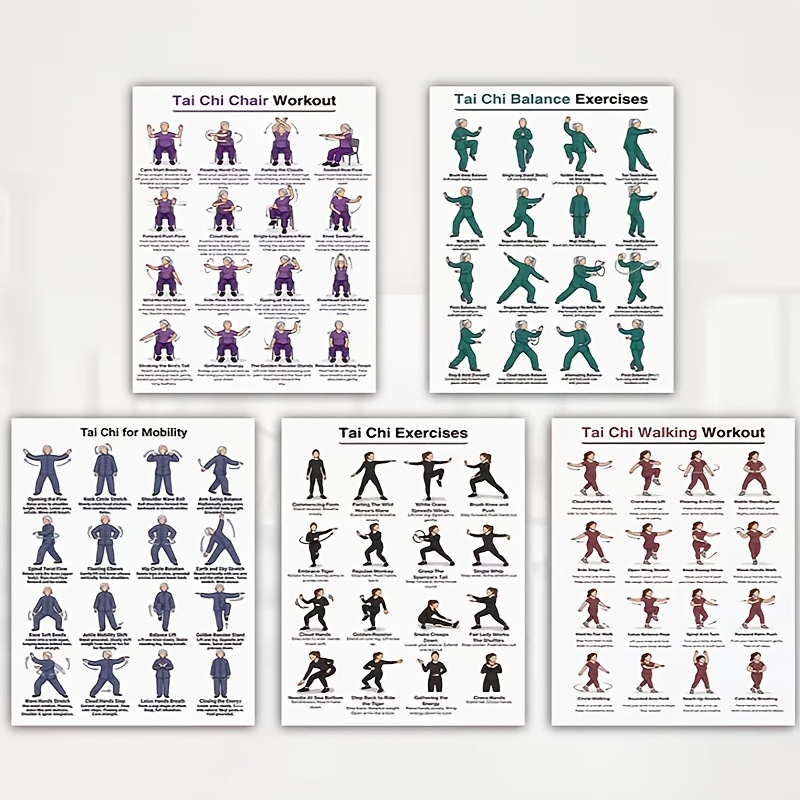 A4 Size 5pcs Tai Chi Workout S - Home Gym Routine recension och pris