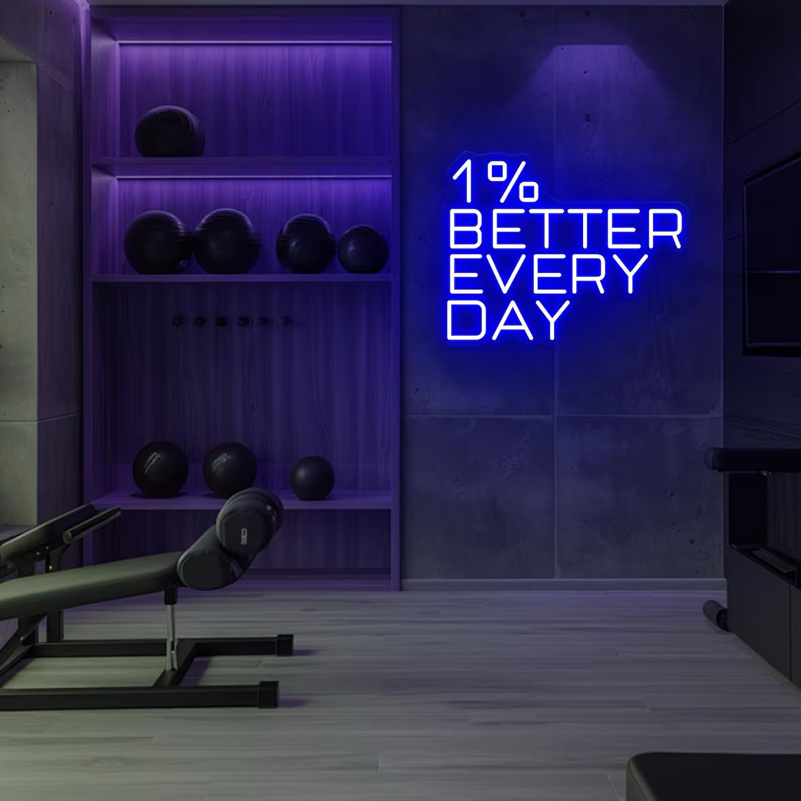 1% Better Every Day Neon Sign, - Home Gym Neon Sign recension och pris